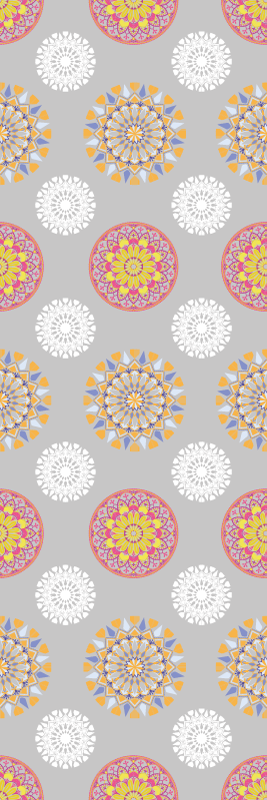 Tapis vinyle rétro cercles mandala lumineux - TenStickers