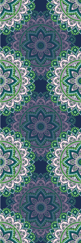 Tapis vinyle rétro mandala vitrail - TenStickers