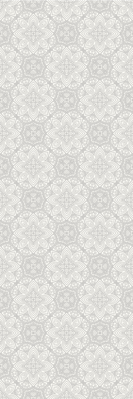 Tapis vinyle rétro motif ethnique gris détaillé - TenStickers