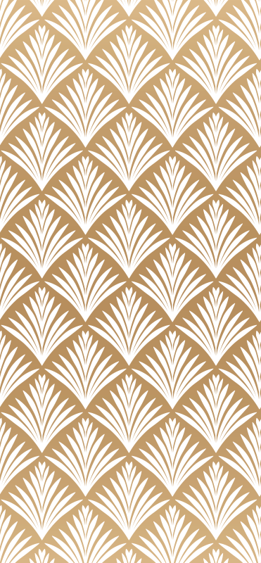 Tapis vinyle rétro feuilles dorées style déco - TenStickers