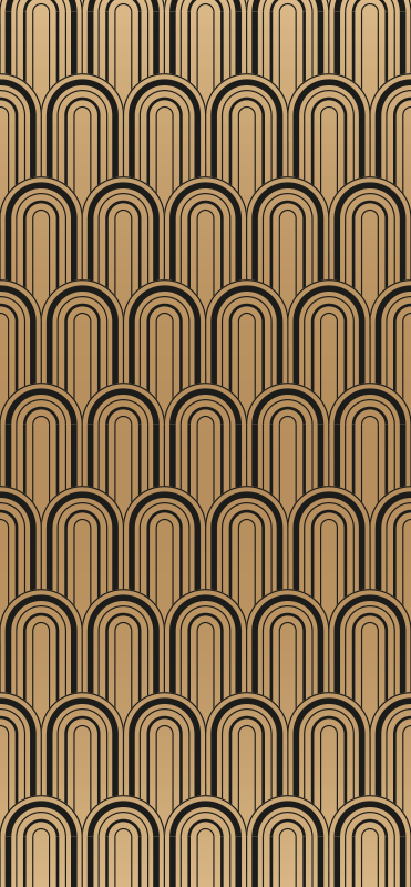 Tapis vinyle rétro motif décoratif arc doré - TenStickers