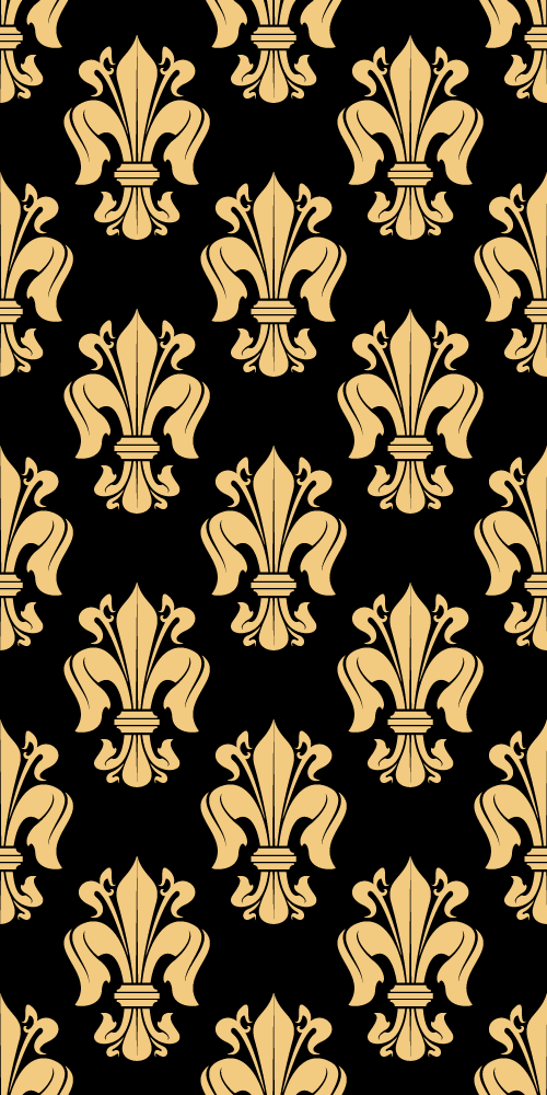 Tapis vinyle rétro motif fleur-de-lis - TenStickers