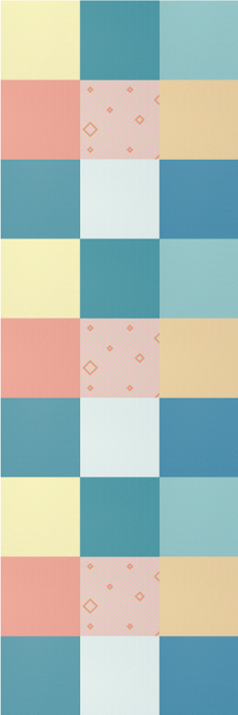 Tapis vinyle rétro motif patchwork coloré - TenStickers