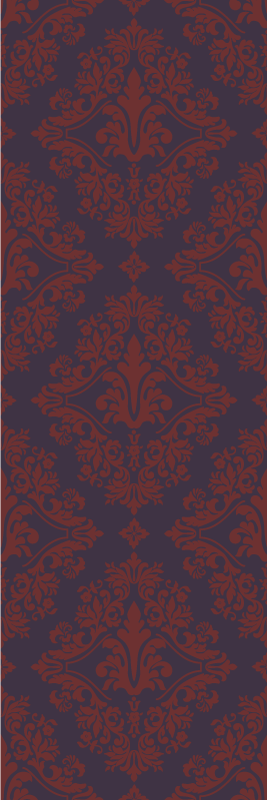 Tapis vinyle rétro motif rouge et violet - TenStickers