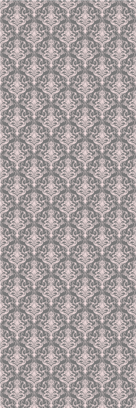Tapis vinyle rétro motif lignes gris foncé et rose - TenStickers
