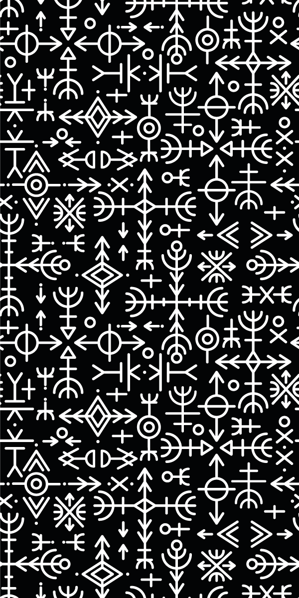 Tapis vinyle rétro ensemble de symboles vikings - TenStickers