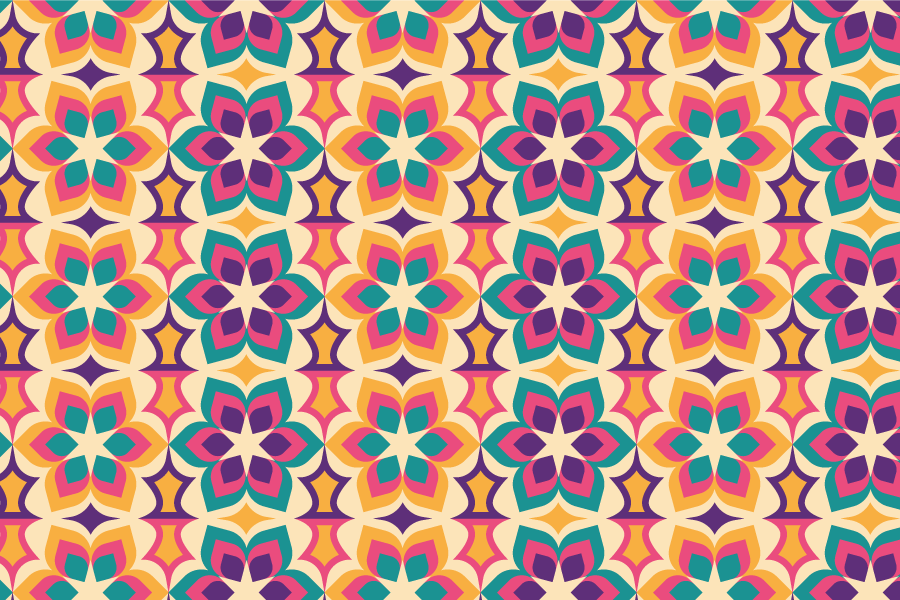 Tapis vinyle rétro fleurs des années 70 - TenStickers