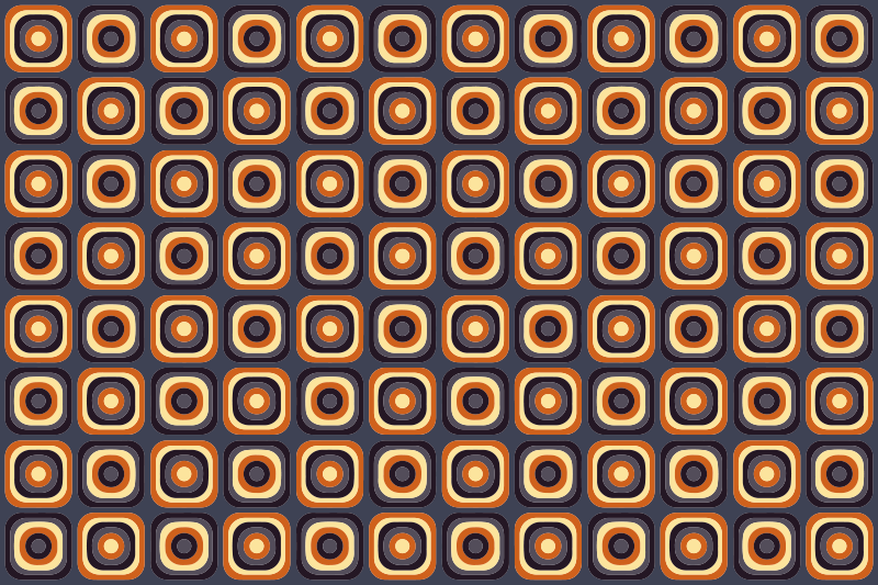 Tapis vinyle rétro carrés cercles des années 70 - TenStickers