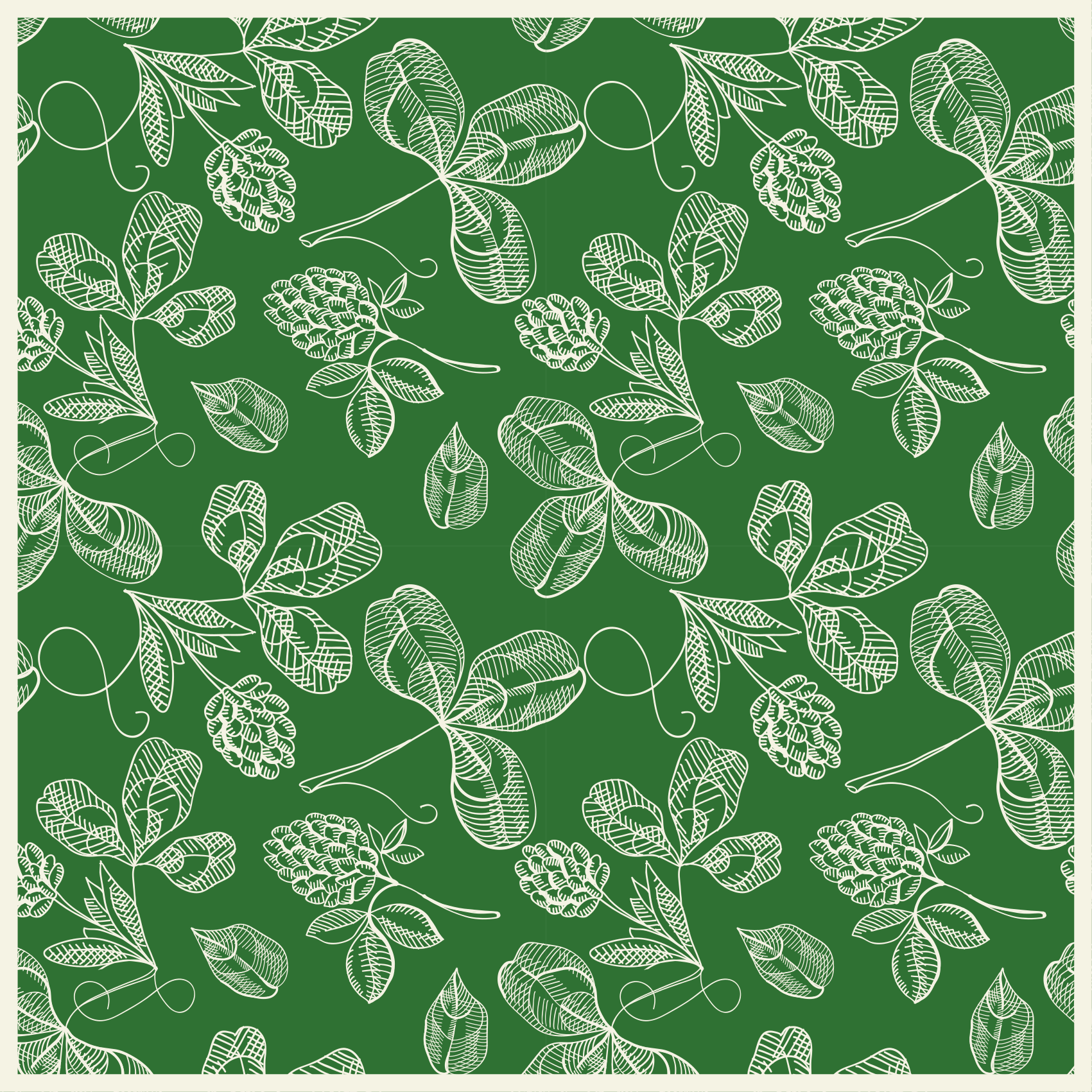 Tapis vinyle rétro motif brindille de magnolia vert - TenStickers