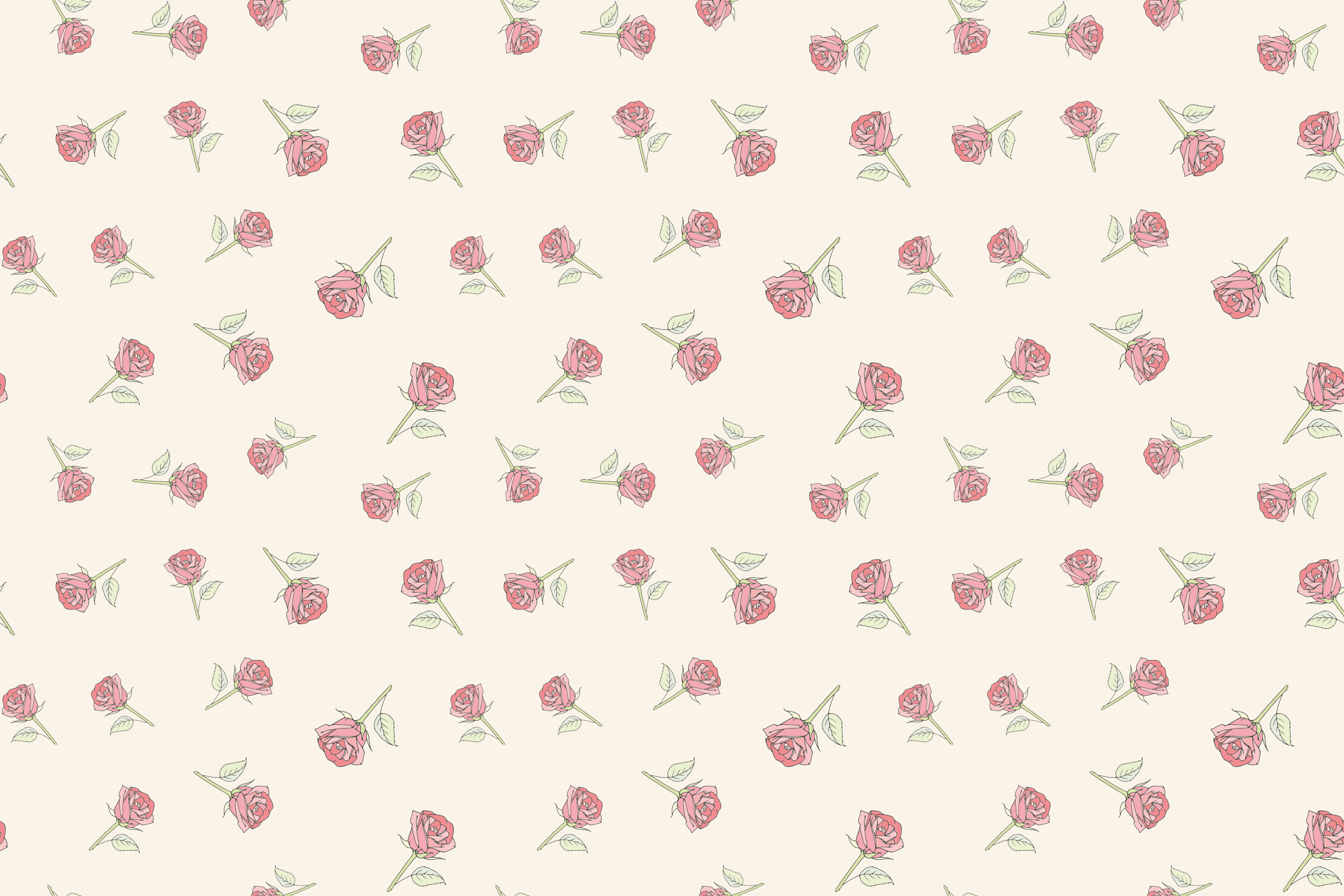 Tapis vinyle rétro motif rose vintage romantique - TenStickers