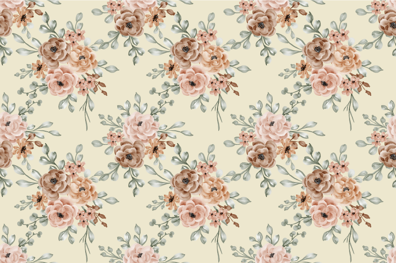 Tapis vinyle rétro tableau roses romantique grand - TenStickers