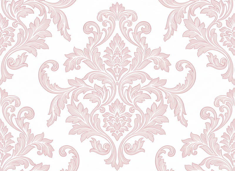 Tapis vinyle rétro motif damassé rose - TenStickers