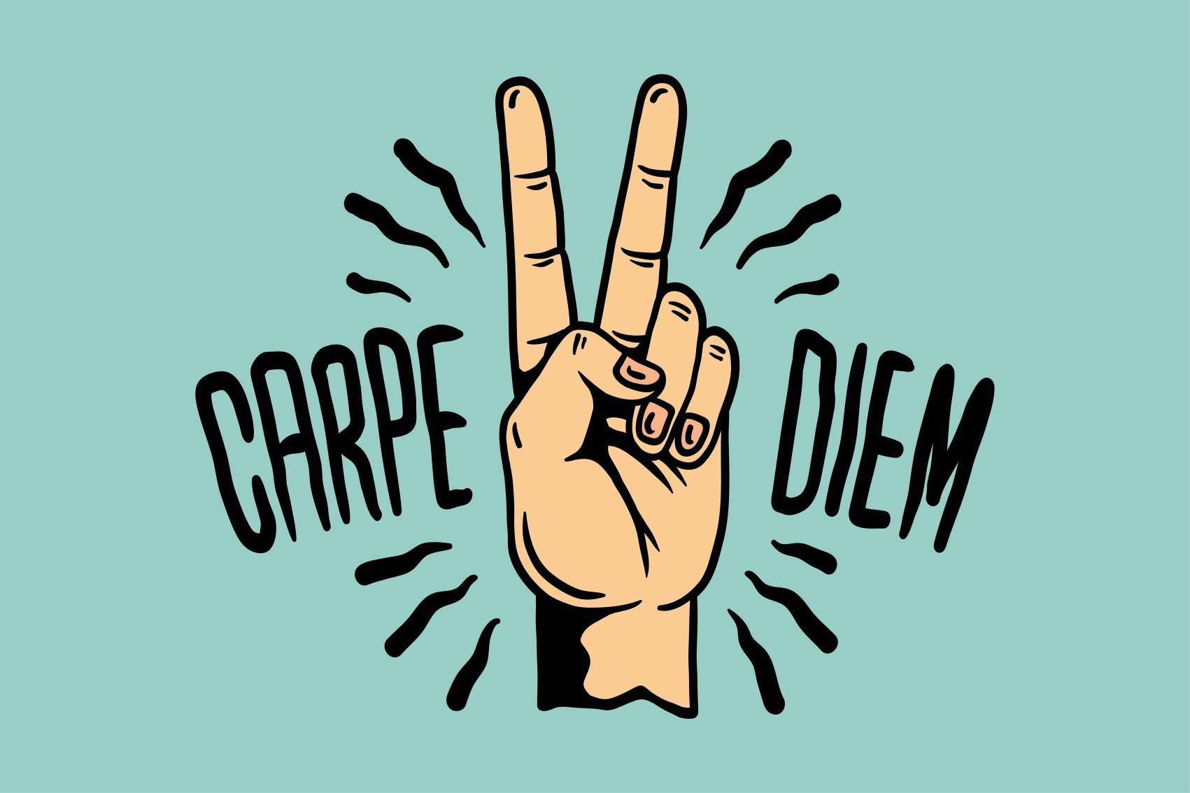 Tapis vinyle citation main de paix carpe diem - TenStickers