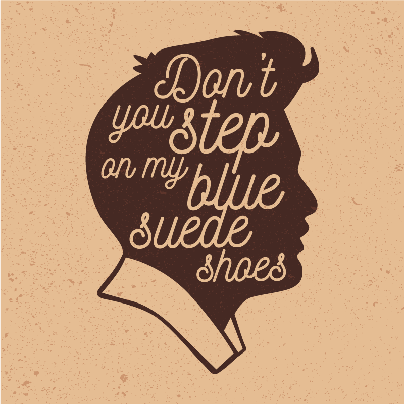 Tapis vinyle citation chaussures en daim bleu - TenStickers