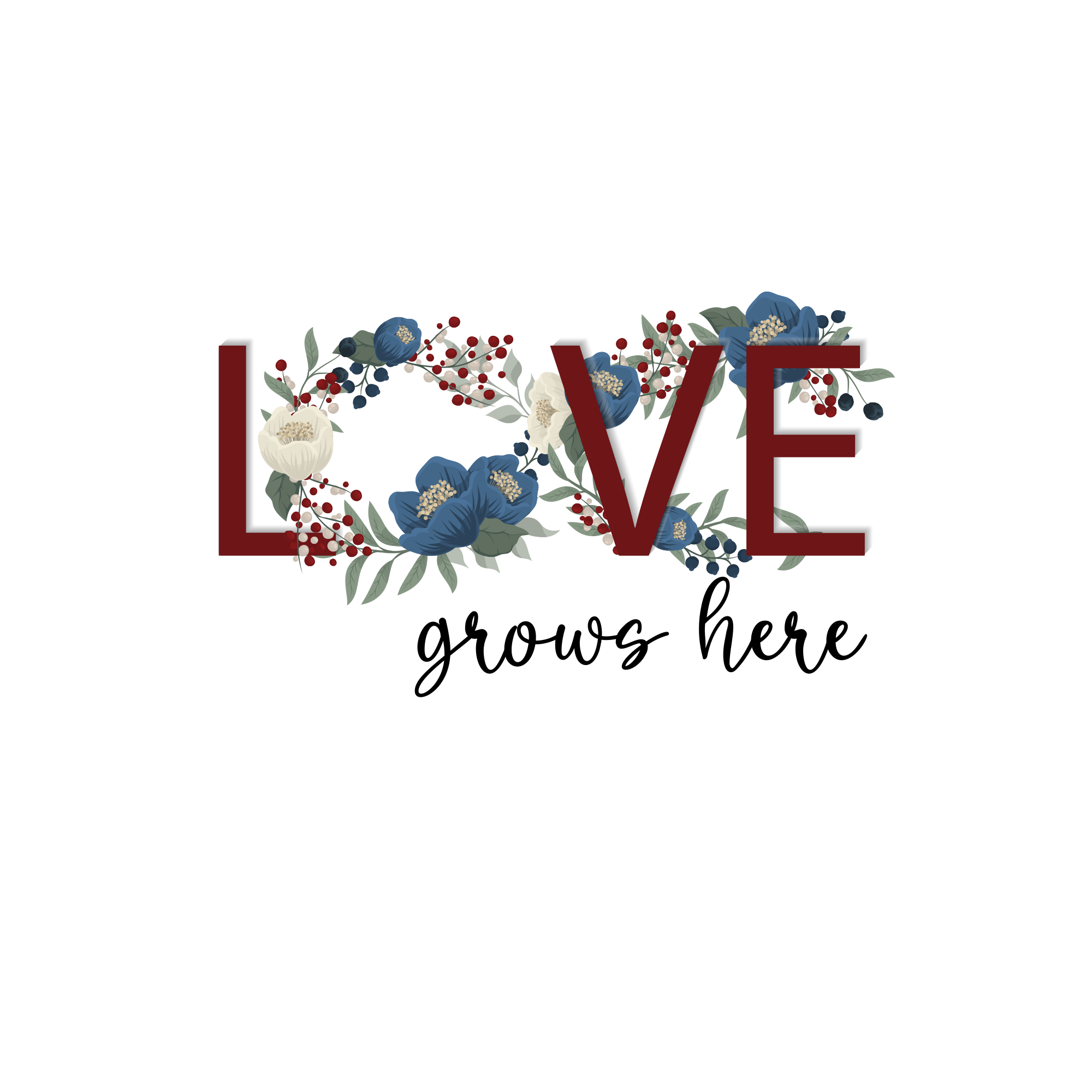 Tapis vinyle citation l'amour grandit ici - TenStickers