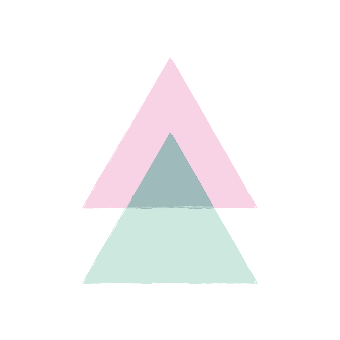 Tapis vinyles géométriques triangles bleus et roses - TenStickers