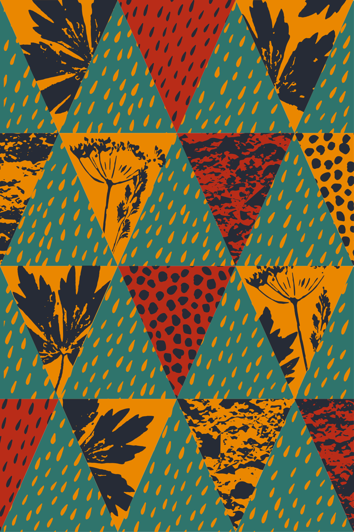 Tapis vinyles géométriques art géométrique pluie - TenStickers