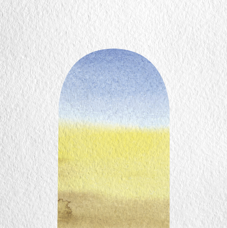 Tapis vinyles géométriques arc en aquarelle - TenStickers