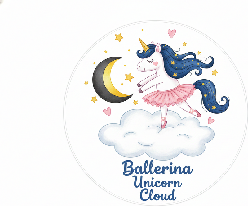 Tapis vinyle pour enfants licorne ballerine sur nuage - TenStickers
