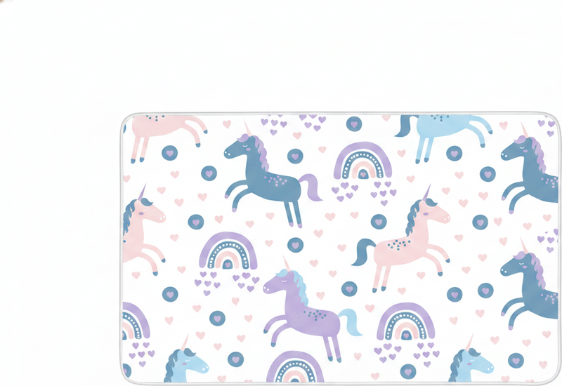 Tapis vinyle pour enfants motif licornes pastel - TenStickers