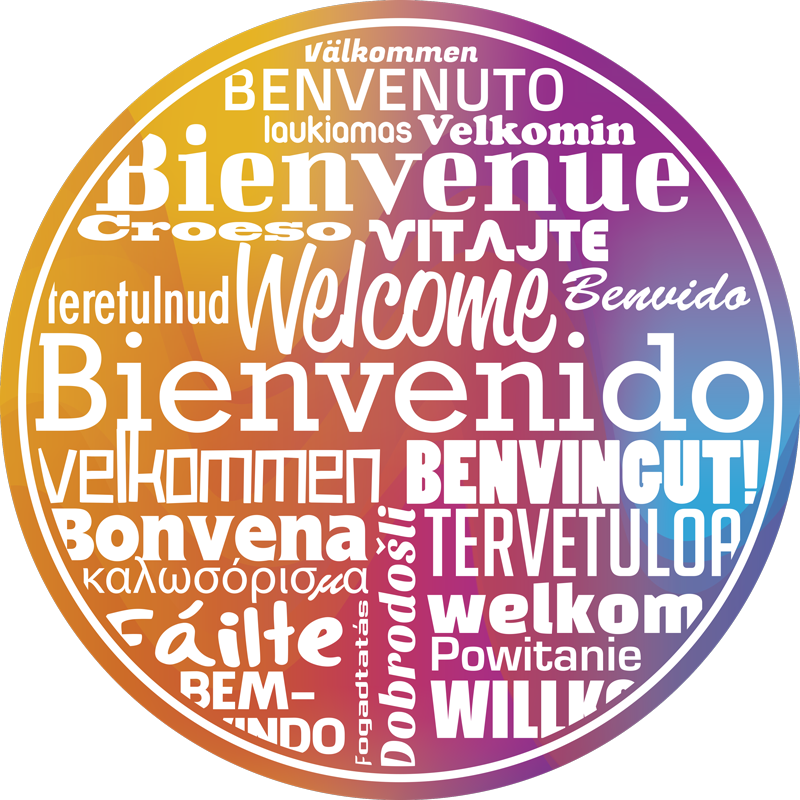Tapis vinyle entrée bienvenue aux langues - TenStickers