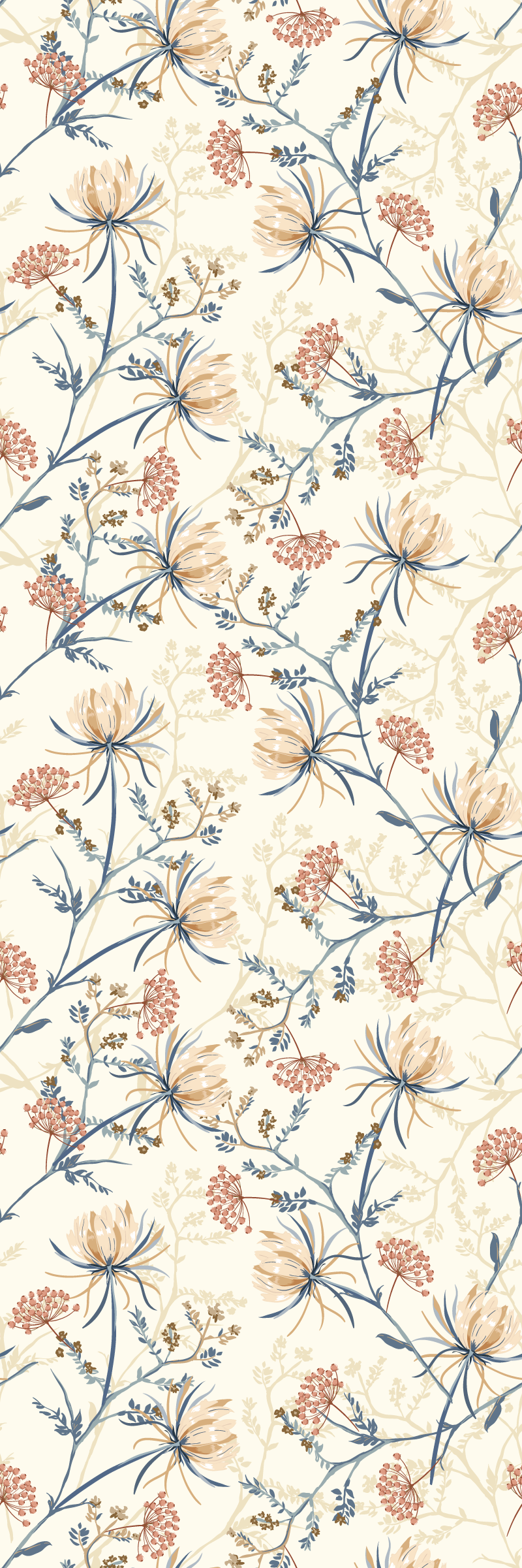 Tapis vinyle salon imprimé fleurs vintage - TenStickers