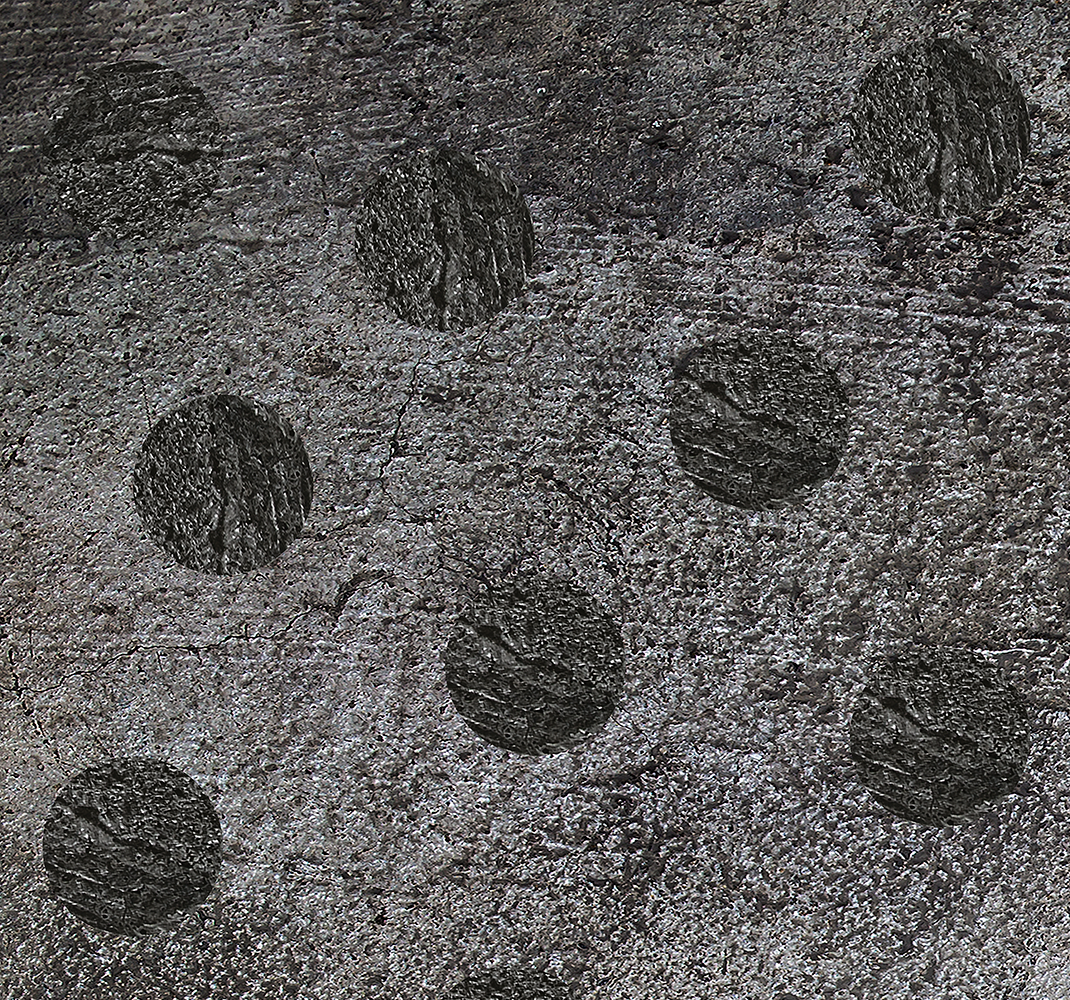 Tapis vinyle gris motifs circulaires abstraits - TenStickers