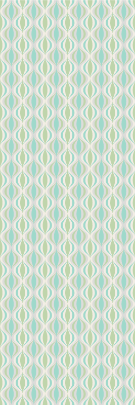 Tapis vinyle couloir motif années 70 couleurs claires - TenStickers