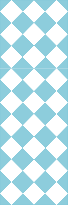 Tapis vinyle couloir design à carreaux bleus et blancs - TenStickers