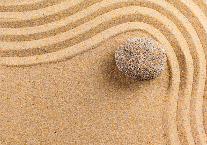 Tapis vinyle beige sphère zen texturée - TenStickers