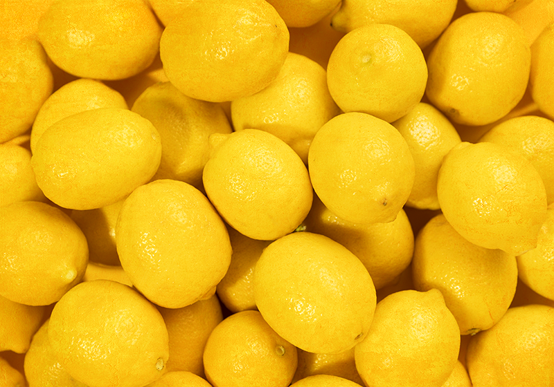 Tapis vinyle jaune citrons décoratif et moderne - TenStickers