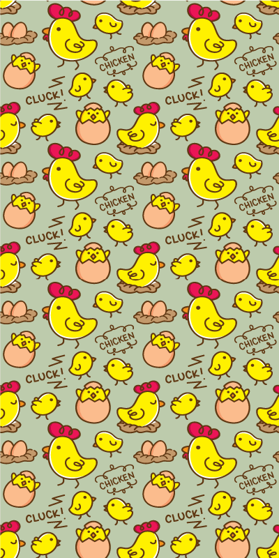 Tapis vinyle jaune motif œufs de poule mignons 6 - TenStickers