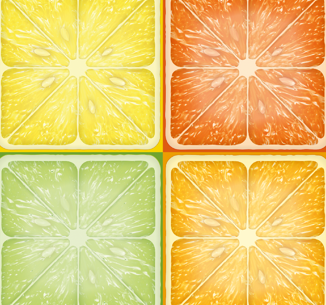 Tapis vinyle jaune texture d'agrumes colorée - TenStickers