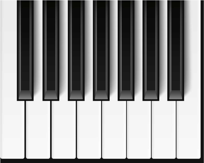 Tapis vinyle blanc touches de piano - TenStickers