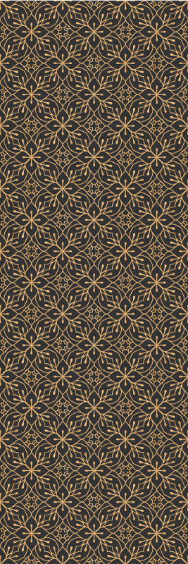 Tapis vinyle marron motif floral indien - TenStickers