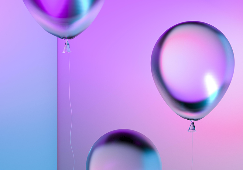 Tapis vinyle violet arrangement de ballons dégradés - TenStickers