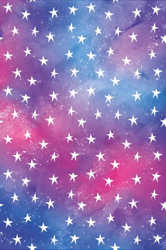 Tapis vinyle violet texture cosmos violet avec étoiles - TenStickers