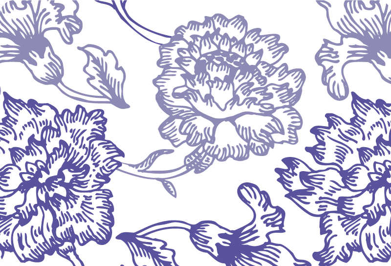 Tapis vinyle violet motif floral doux violet - TenStickers