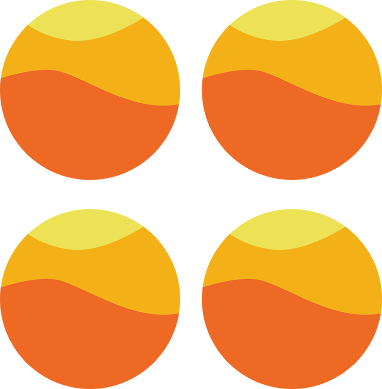 Tapis vinyle orange cercle soleil années 70 - TenStickers