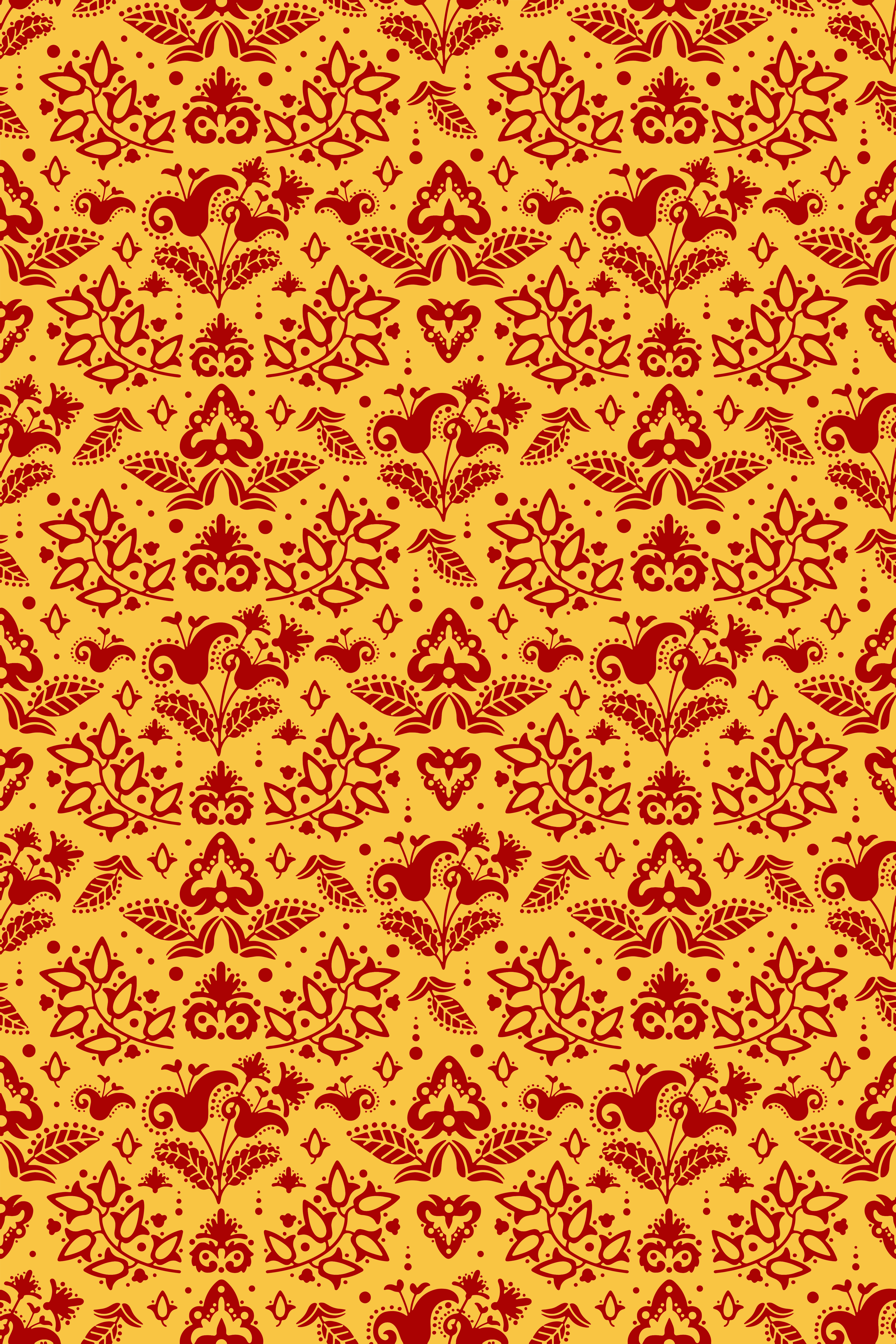 Tapis vinyle orange lignes de fleurs - TenStickers