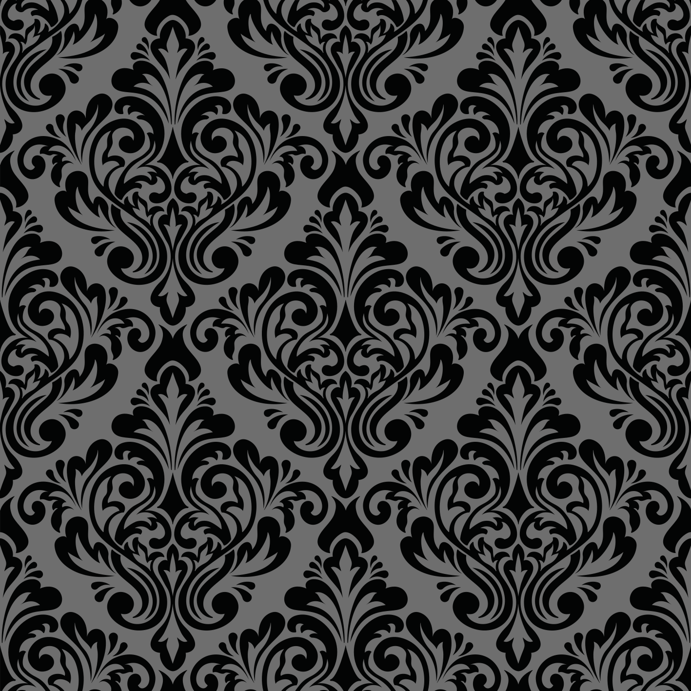 Tapis vinyle noir damassé vintage - TenStickers