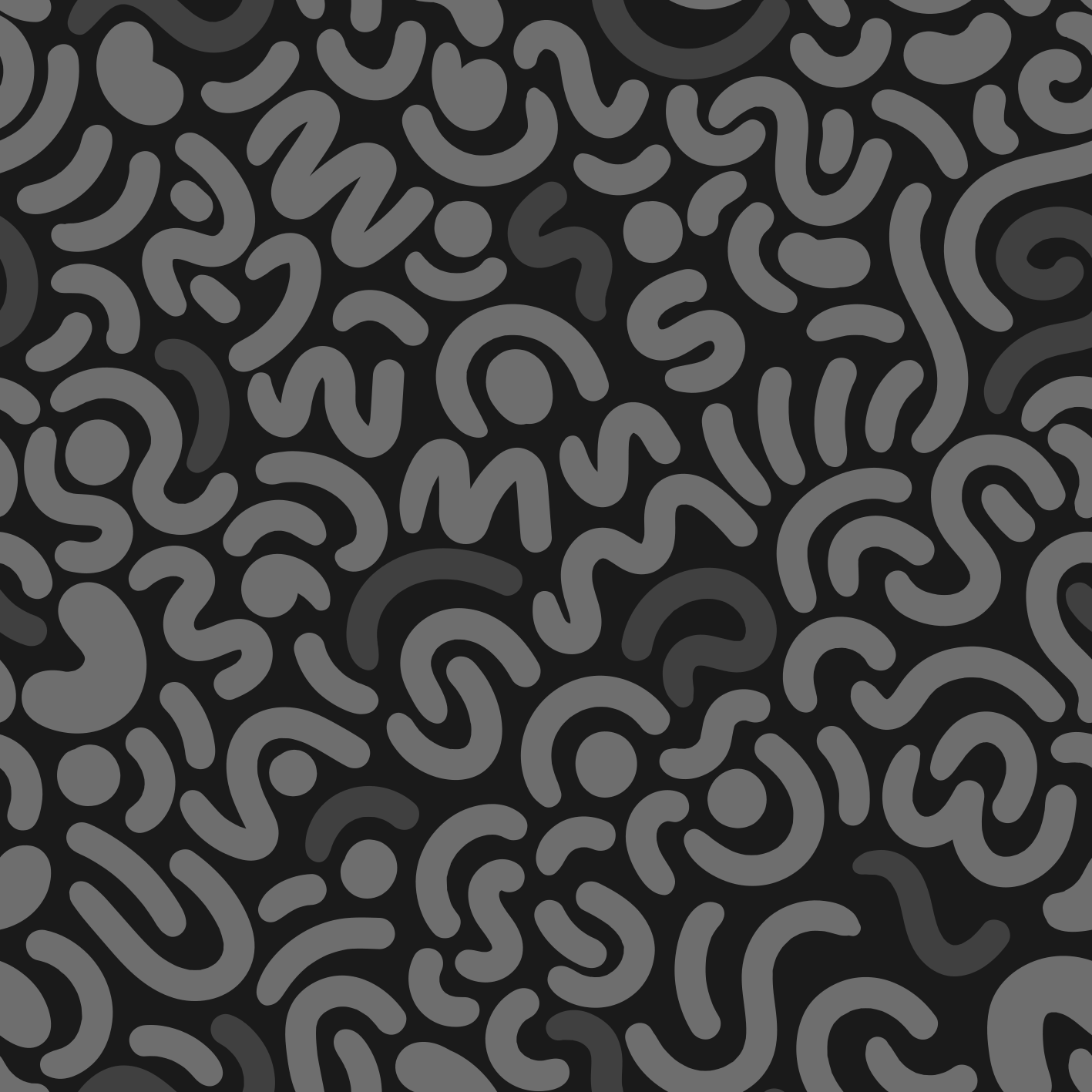 Tapis vinyle noir lignes arrondies abstraites - TenStickers
