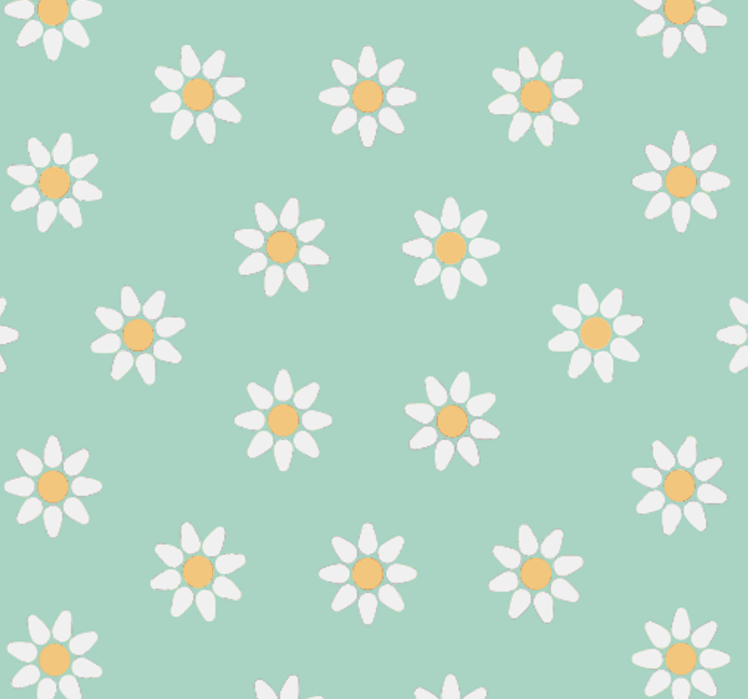 Tapis vinyle vert motif marguerites enfants - TenStickers