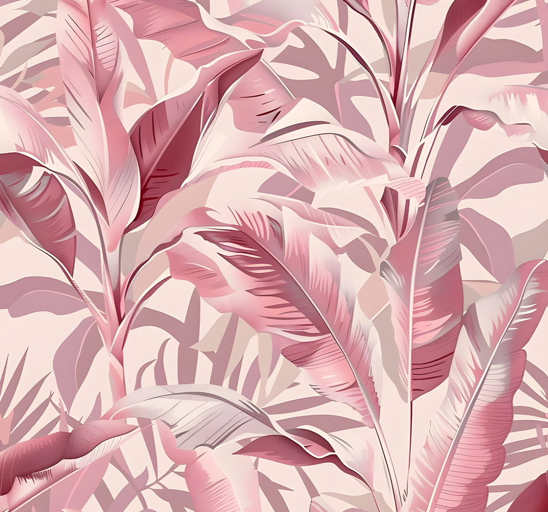 Tapis vinyle rose forêt tropicale - TenStickers