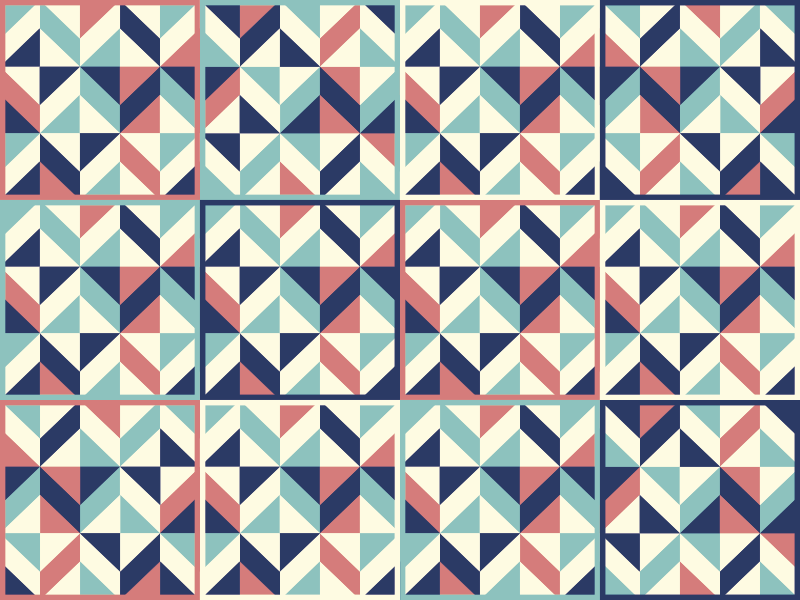 Tapis vinyle géométrique motif triangles colorés - TenStickers