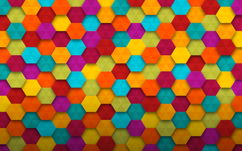 Tapis vinyles géométriques motif hexagonal coloré - TenStickers