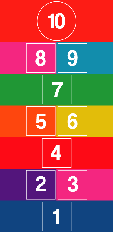 Tapis vinyle jeux marelle colorée - TenStickers