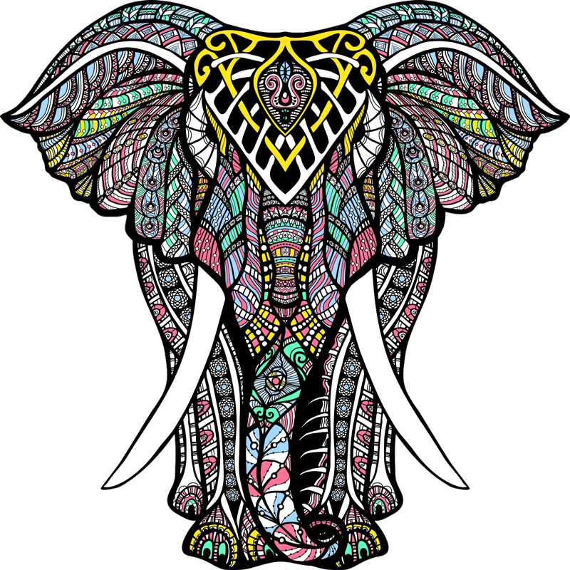 Tapis vinyle animal éléphant stylisé - TenStickers