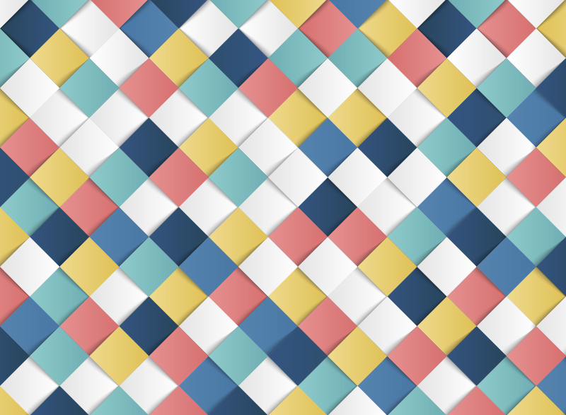 Tapis vinyles géométriques motif arlequin coloré - TenStickers