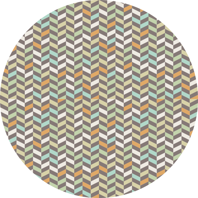 Tapis vinyles géométriques cercle de spectre en chevron - TenStickers